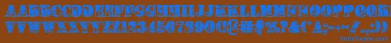 1stCavIi Font – Blue Fonts on Brown Background