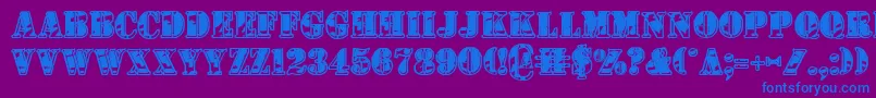 1stCavIi Font – Blue Fonts on Purple Background