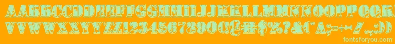 1stCavIi Font – Green Fonts on Orange Background