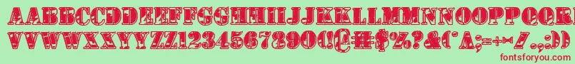 1stCavIi Font – Red Fonts on Green Background