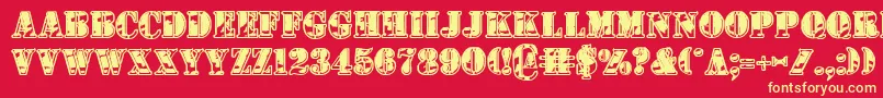 1stCavIi Font – Yellow Fonts on Red Background