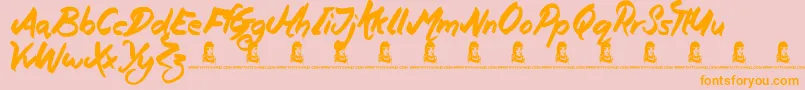 Oily Font – Orange Fonts on Pink Background