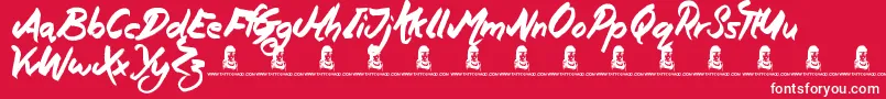 Oily Font – White Fonts on Red Background