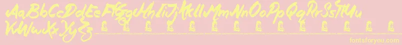 Oily-Schriftart – Gelbe Schriften auf rosa Hintergrund