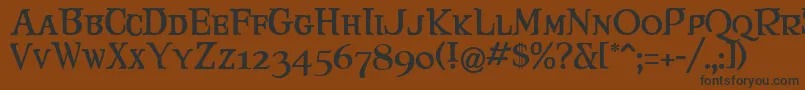 Maryjca Font – Black Fonts on Brown Background