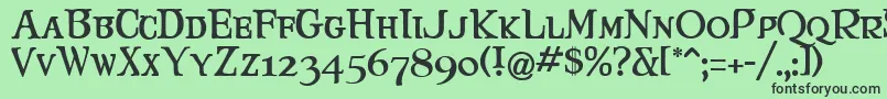 Maryjca Font – Black Fonts on Green Background