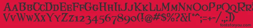 Maryjca Font – Black Fonts on Red Background