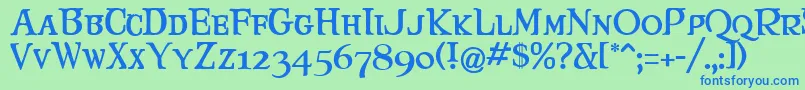 Maryjca Font – Blue Fonts on Green Background