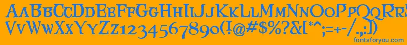 Maryjca Font – Blue Fonts on Orange Background