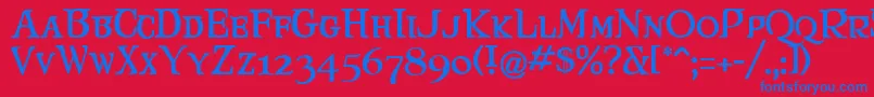 Maryjca Font – Blue Fonts on Red Background