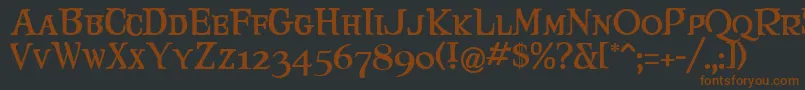 Maryjca Font – Brown Fonts on Black Background