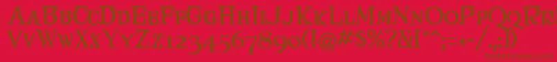 Maryjca Font – Brown Fonts on Red Background