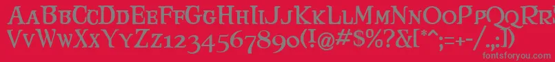 Maryjca Font – Gray Fonts on Red Background