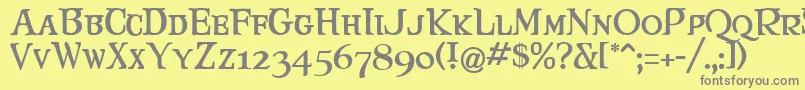 Maryjca Font – Gray Fonts on Yellow Background