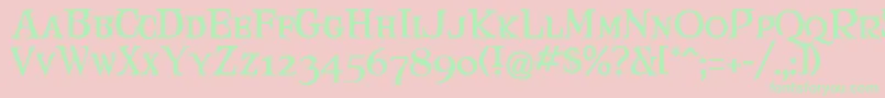 フォントMaryjca – ピンクの背景に緑の文字