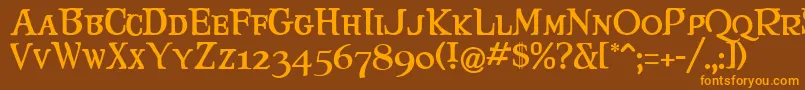 Maryjca Font – Orange Fonts on Brown Background