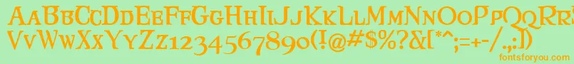 Maryjca Font – Orange Fonts on Green Background