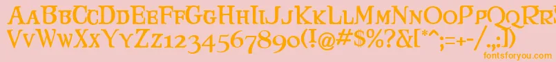 Maryjca Font – Orange Fonts on Pink Background