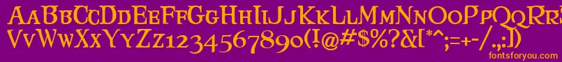 Maryjca Font – Orange Fonts on Purple Background