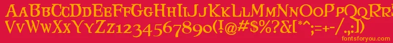 Maryjca Font – Orange Fonts on Red Background