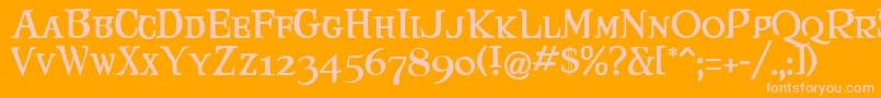 Maryjca Font – Pink Fonts on Orange Background