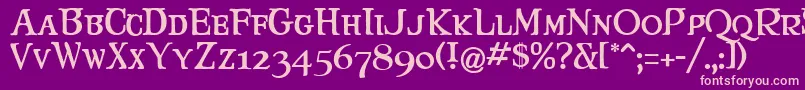 Maryjca Font – Pink Fonts on Purple Background