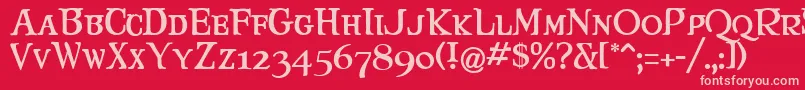 Maryjca Font – Pink Fonts on Red Background