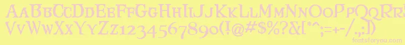 Maryjca Font – Pink Fonts on Yellow Background