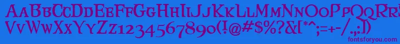 Шрифт Maryjca – фиолетовые шрифты на синем фоне