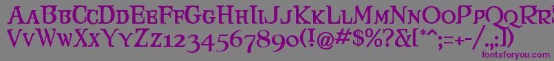 Maryjca Font – Purple Fonts on Gray Background