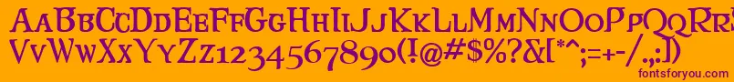 Maryjca Font – Purple Fonts on Orange Background