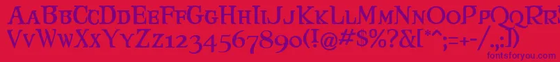 Maryjca Font – Purple Fonts on Red Background