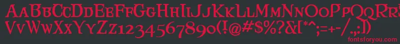 Maryjca Font – Red Fonts on Black Background