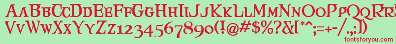 Maryjca Font – Red Fonts on Green Background