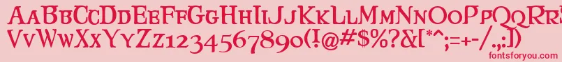 Maryjca Font – Red Fonts on Pink Background