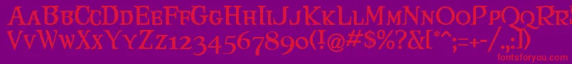 Maryjca Font – Red Fonts on Purple Background