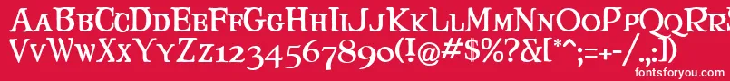 Maryjca Font – White Fonts on Red Background