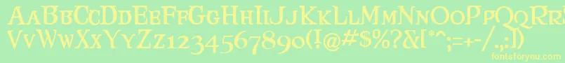 Maryjca Font – Yellow Fonts on Green Background