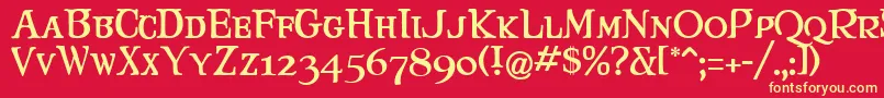 Maryjca Font – Yellow Fonts on Red Background