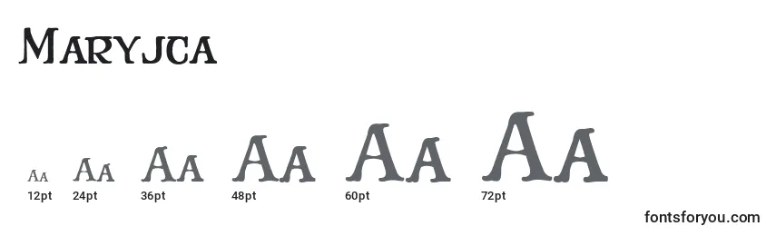 Размеры шрифта Maryjca