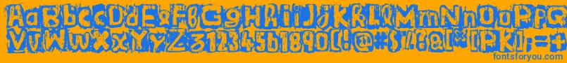 GuignolsBand Font – Blue Fonts on Orange Background
