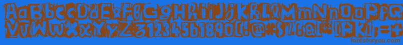 GuignolsBand Font – Brown Fonts on Blue Background