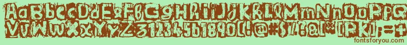 GuignolsBand Font – Brown Fonts on Green Background