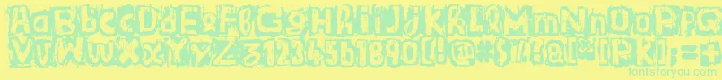 Шрифт GuignolsBand – зелёные шрифты на жёлтом фоне
