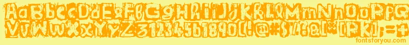 GuignolsBand Font – Orange Fonts on Yellow Background