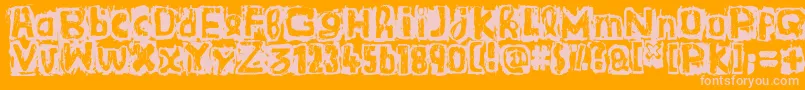 GuignolsBand-fontti – vaaleanpunaiset fontit oranssilla taustalla