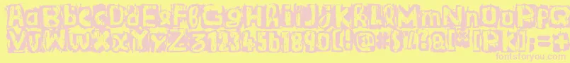 GuignolsBand Font – Pink Fonts on Yellow Background