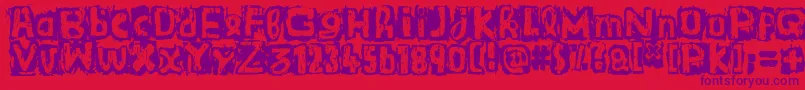 fuente GuignolsBand – Fuentes Moradas Sobre Fondo Rojo