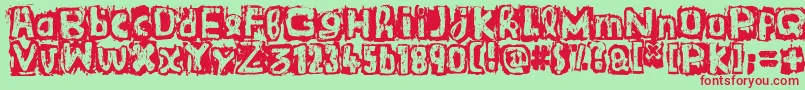 GuignolsBand Font – Red Fonts on Green Background