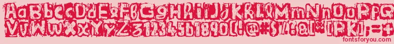フォントGuignolsBand – ピンクの背景に赤い文字